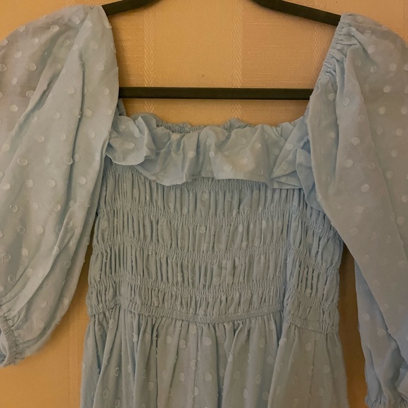 Light Blue Vintage Style Maxi Dress - Picture 4 of 9